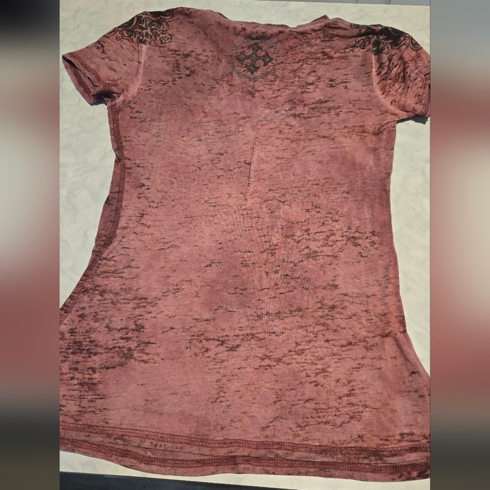 Crash And Burn Graphic Tee With Rhinestones Originally From Buckle Womens Medium - Picture 3 of 4